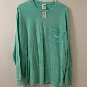 PINK Victoria’s Secret teal long sleeve shirt